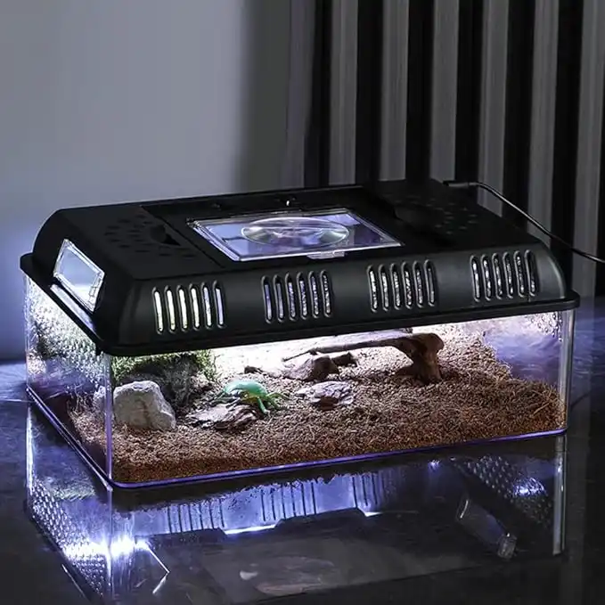 Terrario con Luz Para Anfibios Ventilado