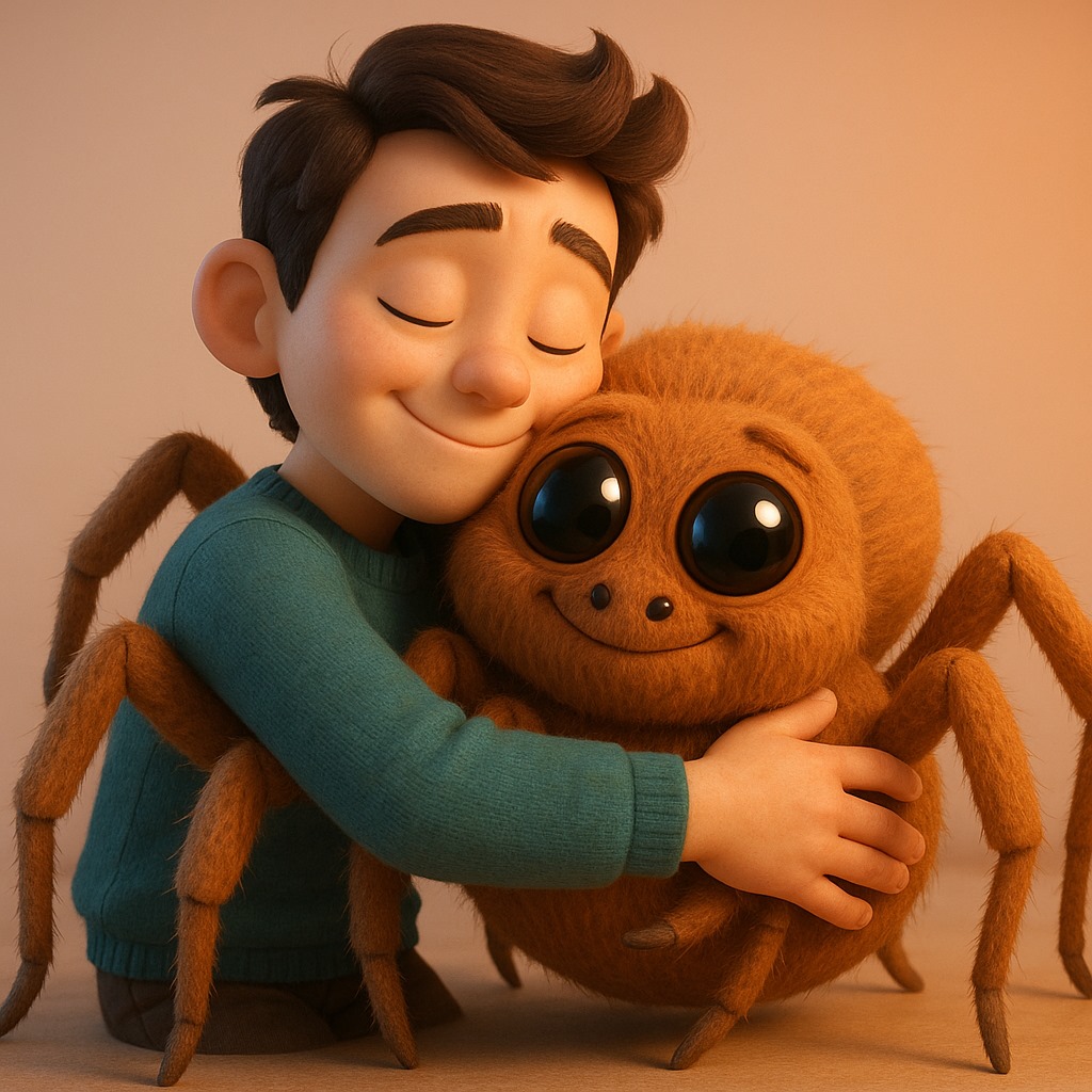 Tarántula en un terrario diseñado