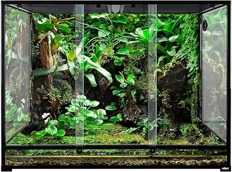 OIIBO Terrario de reptiles de vidrio grande de 180 galones